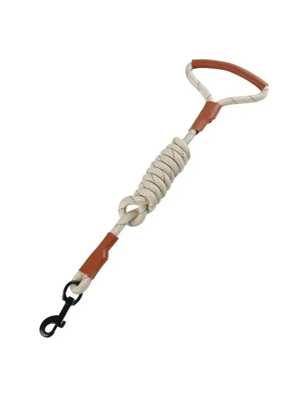 Heavy Duty Nylon Dog Leash 5ft White & Brown Pet Lead Grip New